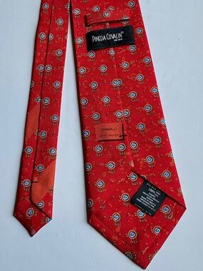 Pineda Covalin red all silk tie designed and made in Mexico 🇲🇽